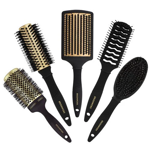 Brushworx Gold Oval Cushion Brush Boar Bristle - Image 4