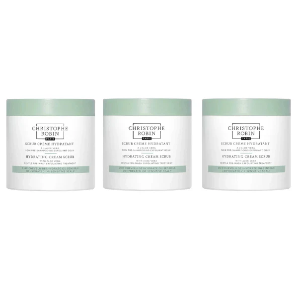 Christophe Robin Hydrating Cream Scrub With Aloe Vera 250ml x3