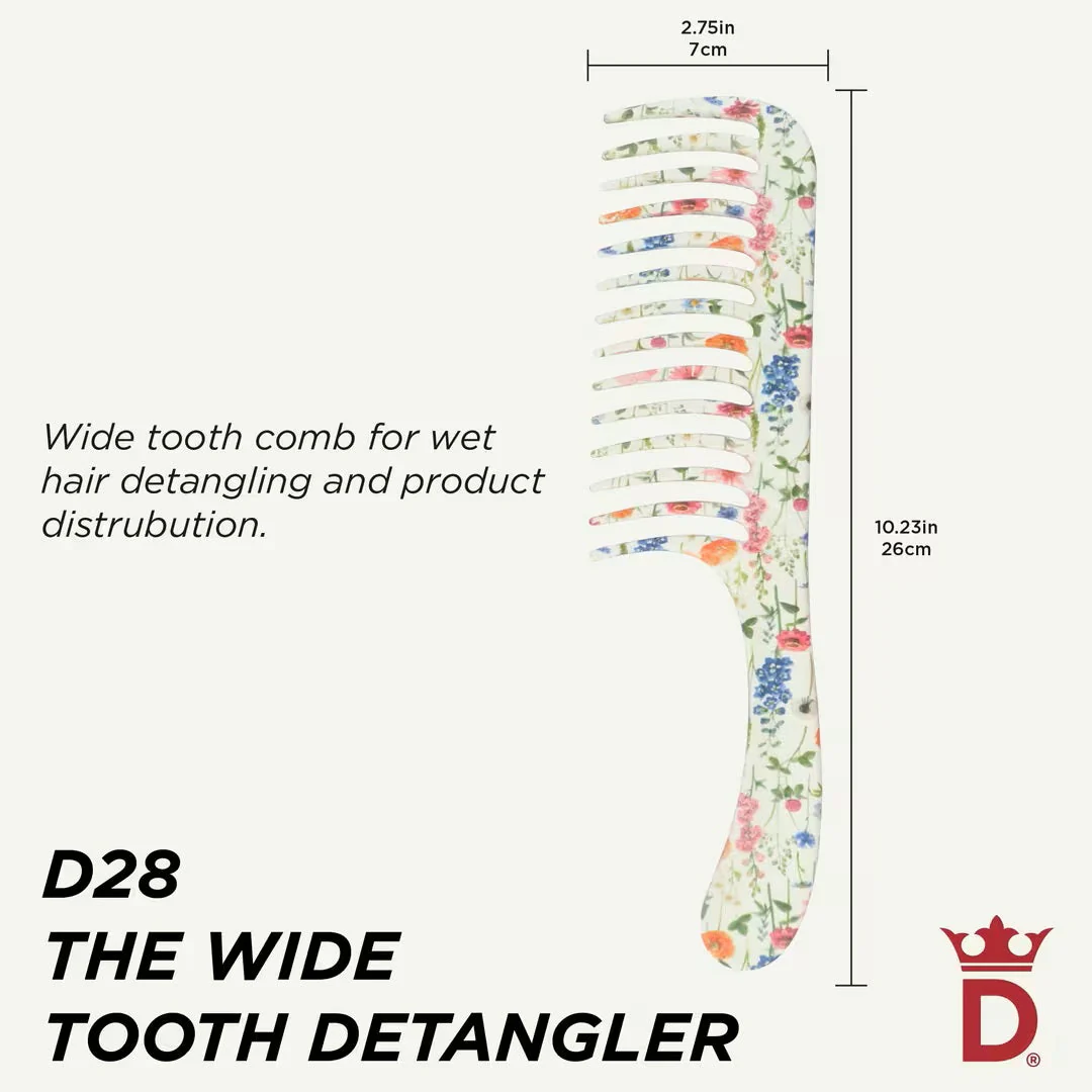 Denman D28 Floral Fantasies Deluxe Wide Tooth Detangle Comb - Image 3