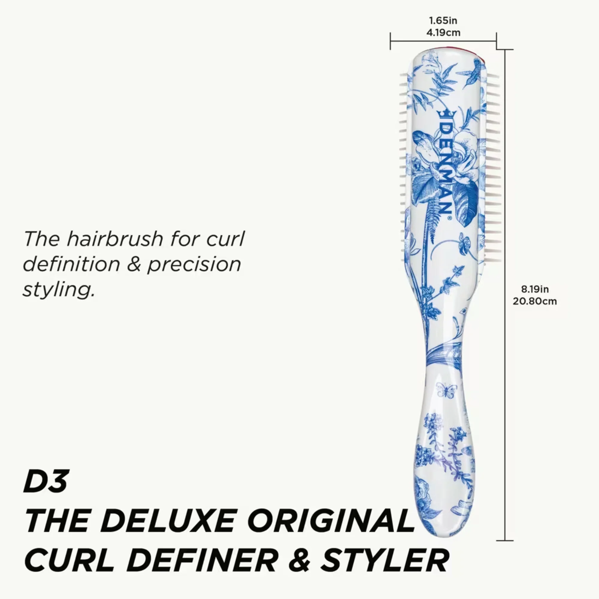 Denman D3 7 Row Styler Brush - Blue Belle - Image 5