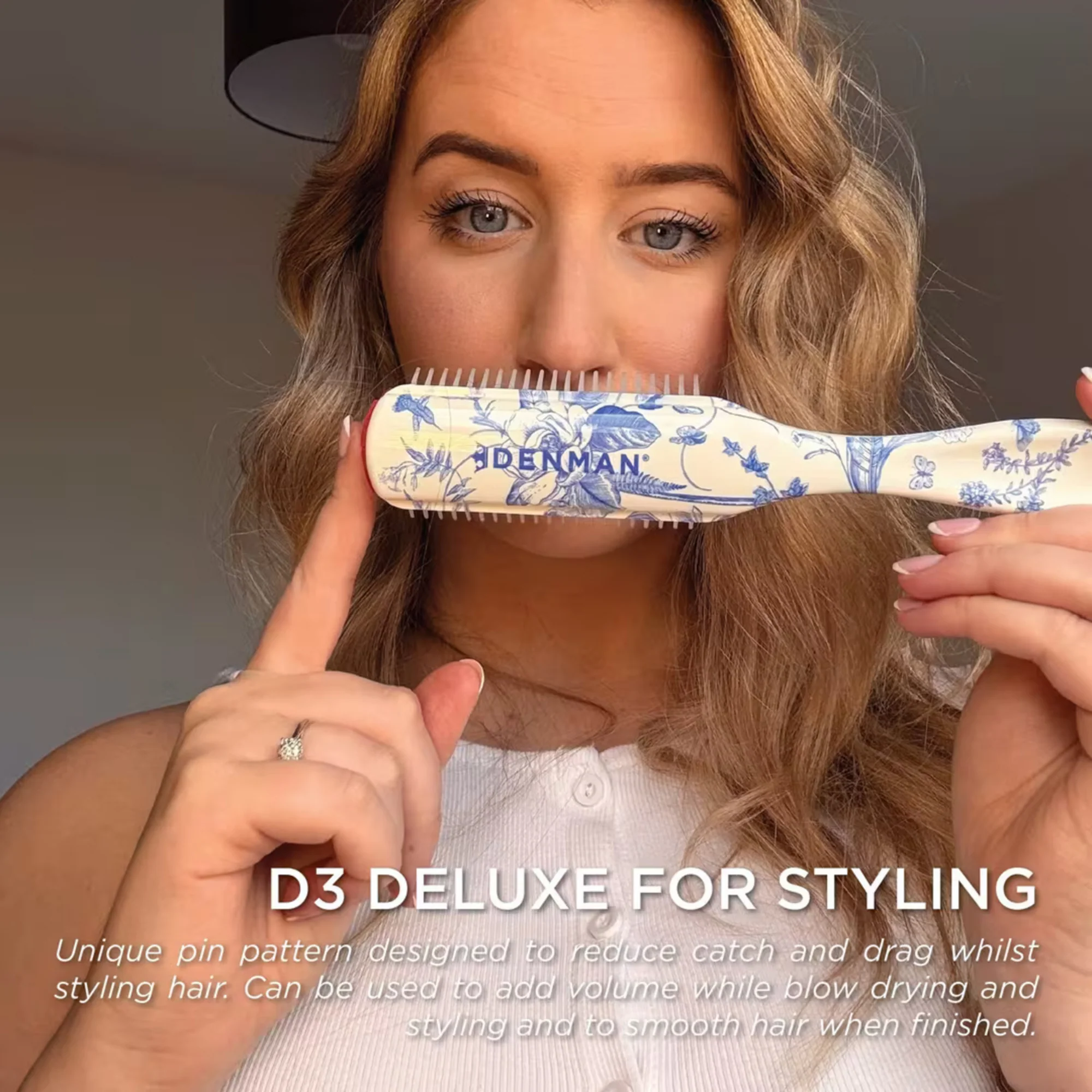 Denman D3 7 Row Styler Brush - Blue Belle - Image 6