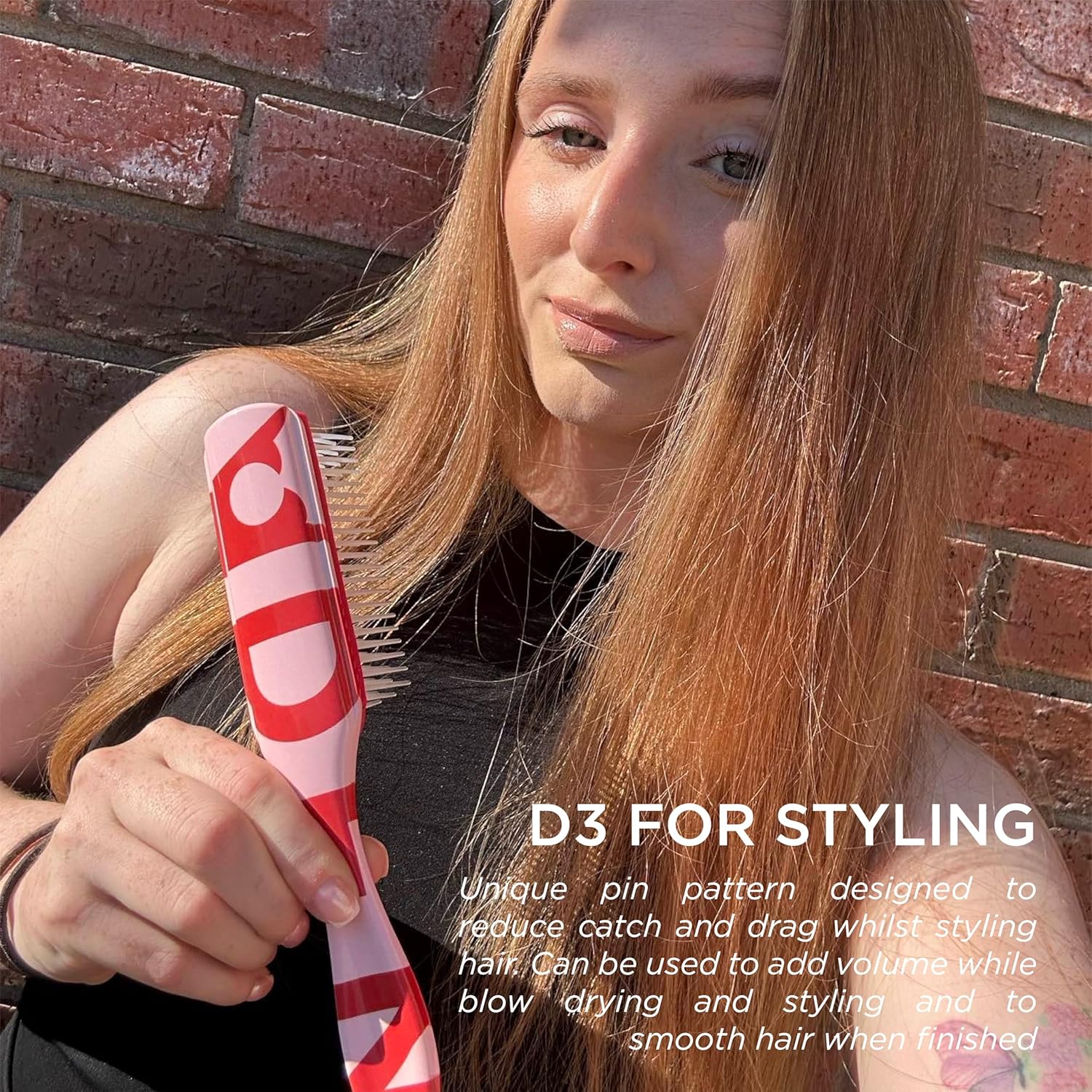 Denman D3 Pink 7 Row Styler Brush - Image 5