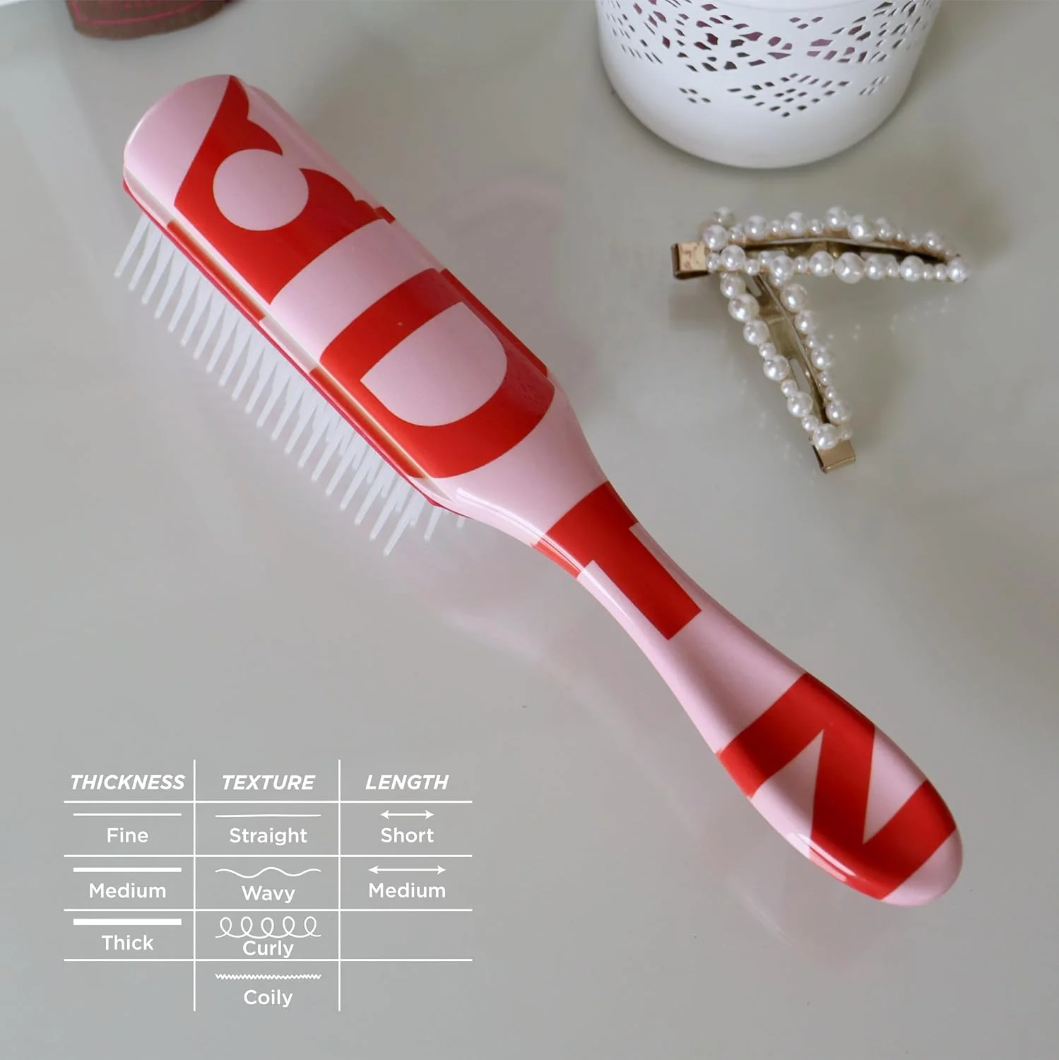 Denman D3 Pink 7 Row Styler Brush - Image 6