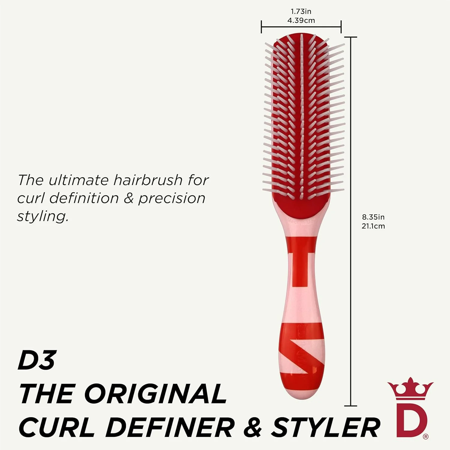 Denman D3 Pink 7 Row Styler Brush - Image 8