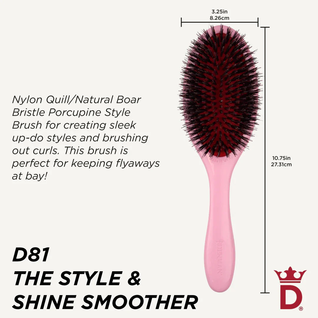 Denman D81M Pastel Pink Style & Shine Brush - Image 3