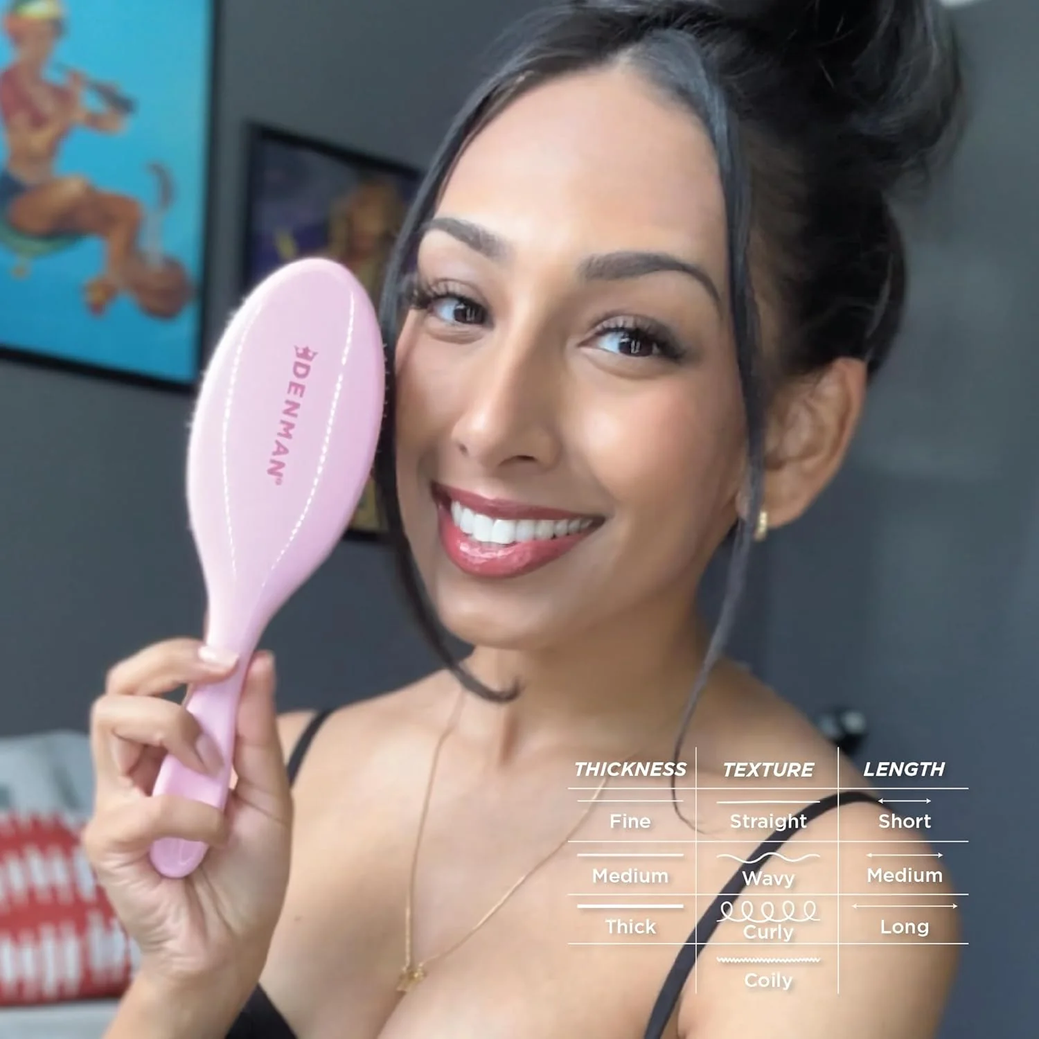 Denman D81M Pastel Pink Style & Shine Brush - Image 7