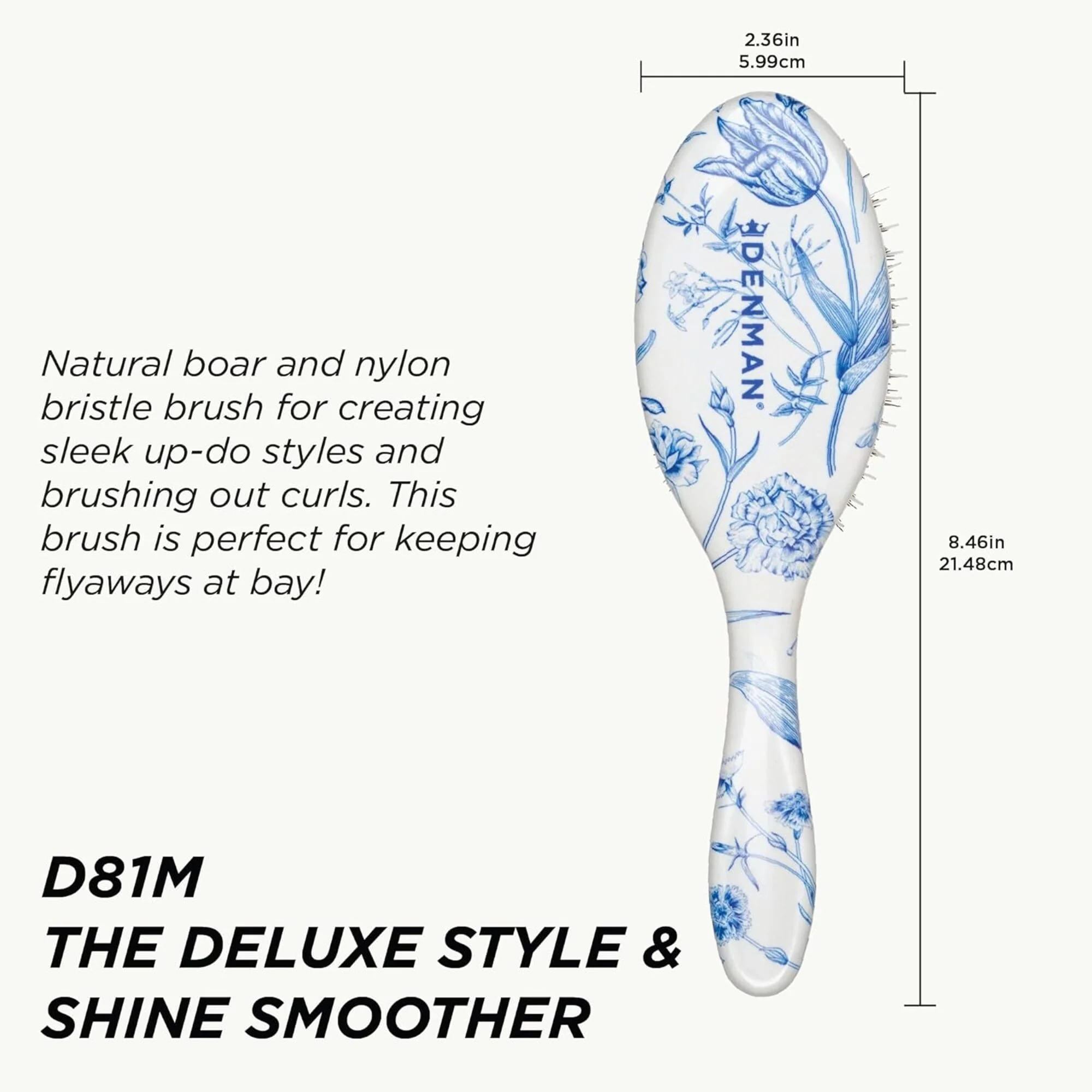 Denman D81M Style & Shine Brush - Blue Belle - Image 5