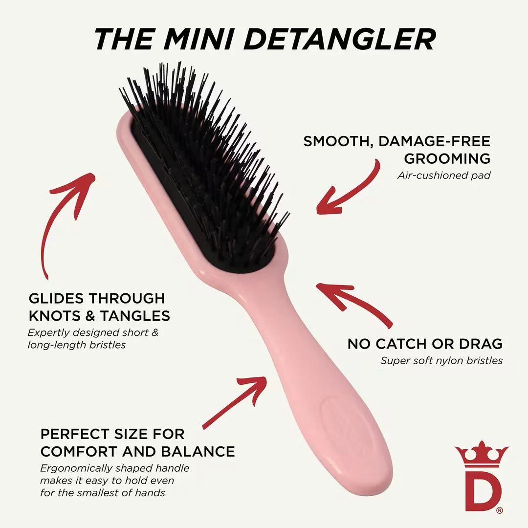 Denman D90 Pastel Pink Tangle Tamer Ultra Mini Brush - Image 5