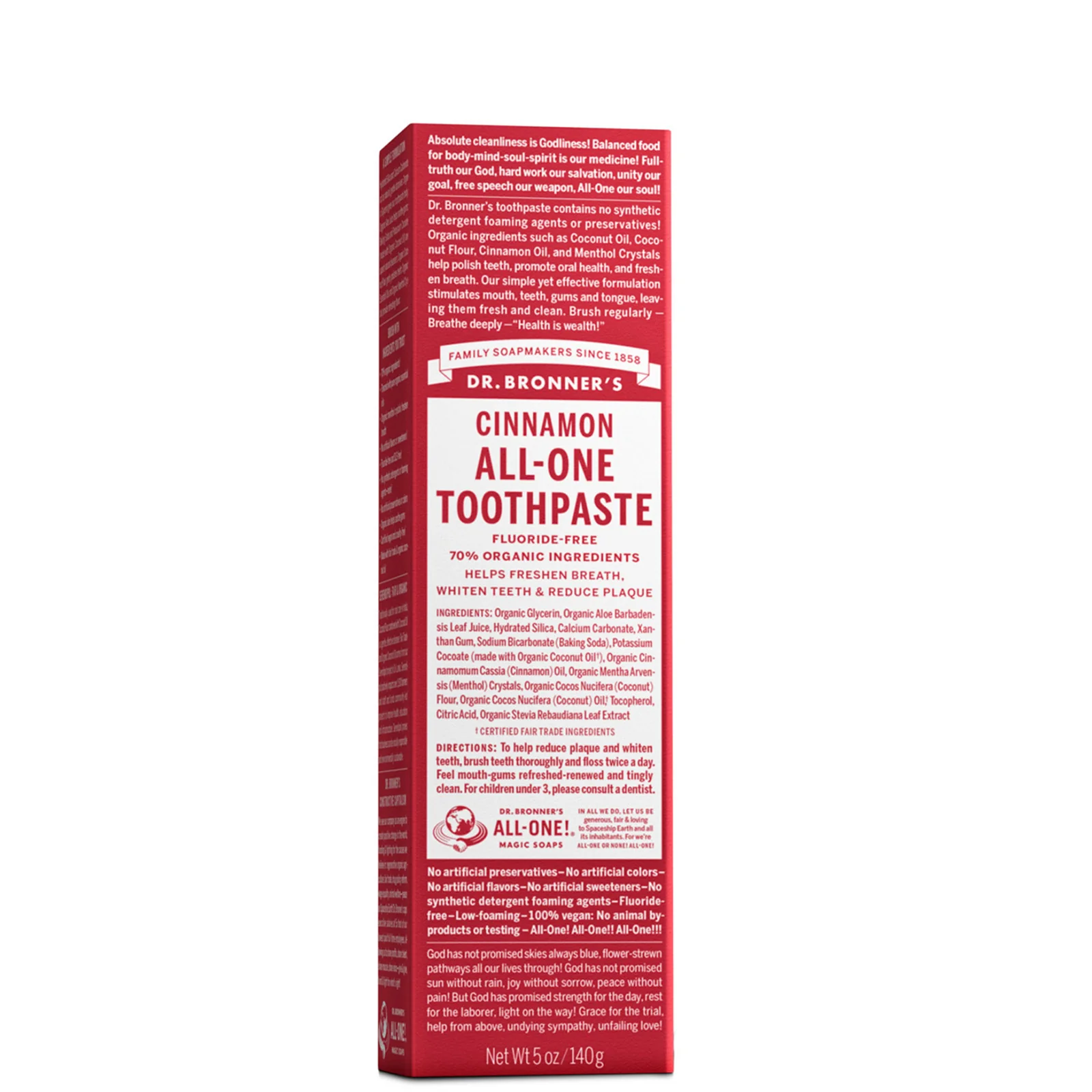 Dr. Bronner's All-One Toothpaste - Cinnamon 140g - Image 2