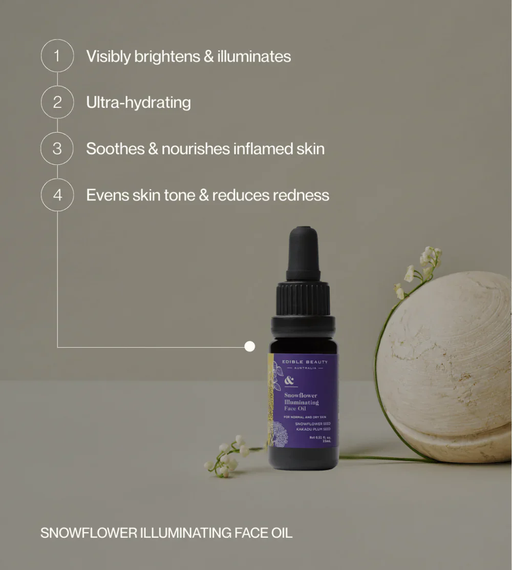 Edible Beauty & Snowflower Illuminating Face Oil 15ml - Image 2