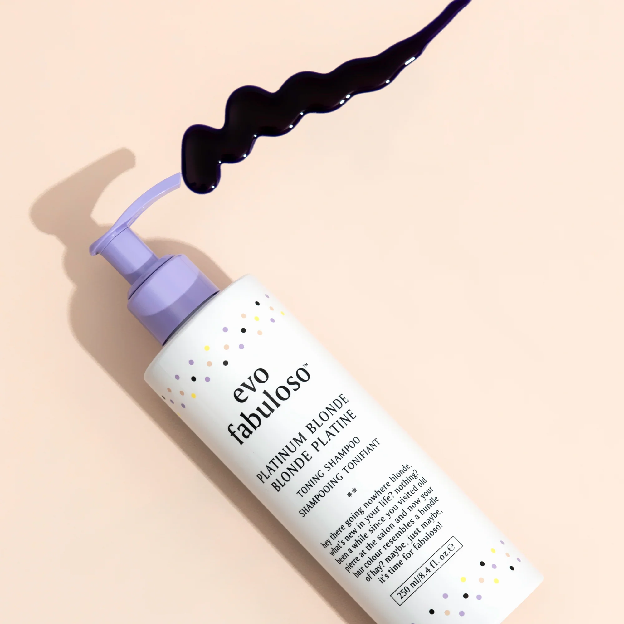 evo Fabuloso Platinum Blonde Toning Shampoo 250ml - Image 3