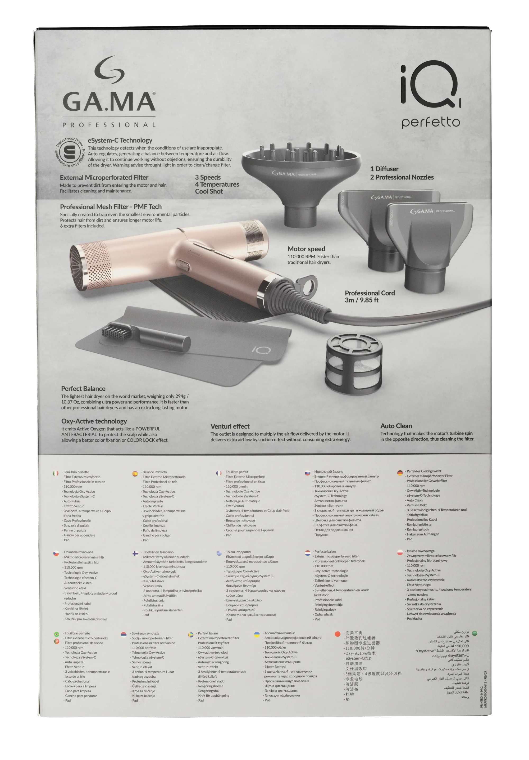 Gama Professional IQ1 Perfetto Pro Dryer - Rose Gold - Image 7