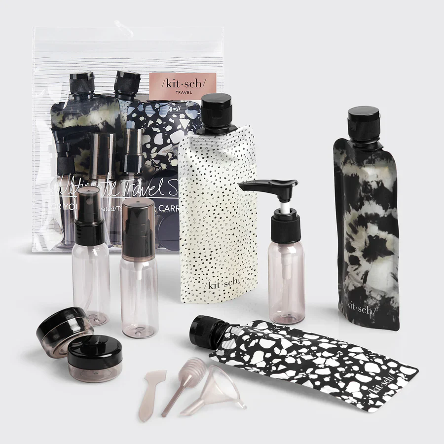 Kitsch Travel Bottle 11pc Set - Black - Image 3