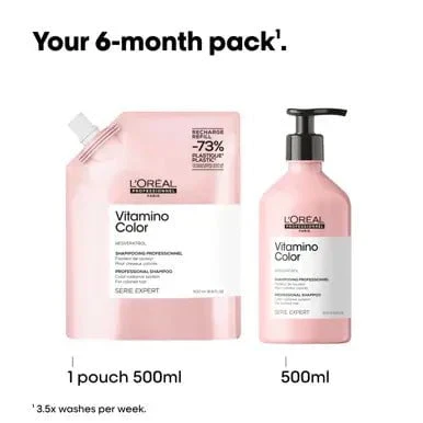 L'Oreal Professionnel Serie Expert Vitamino Color Shampoo Refill Pouch 500ml - Image 2