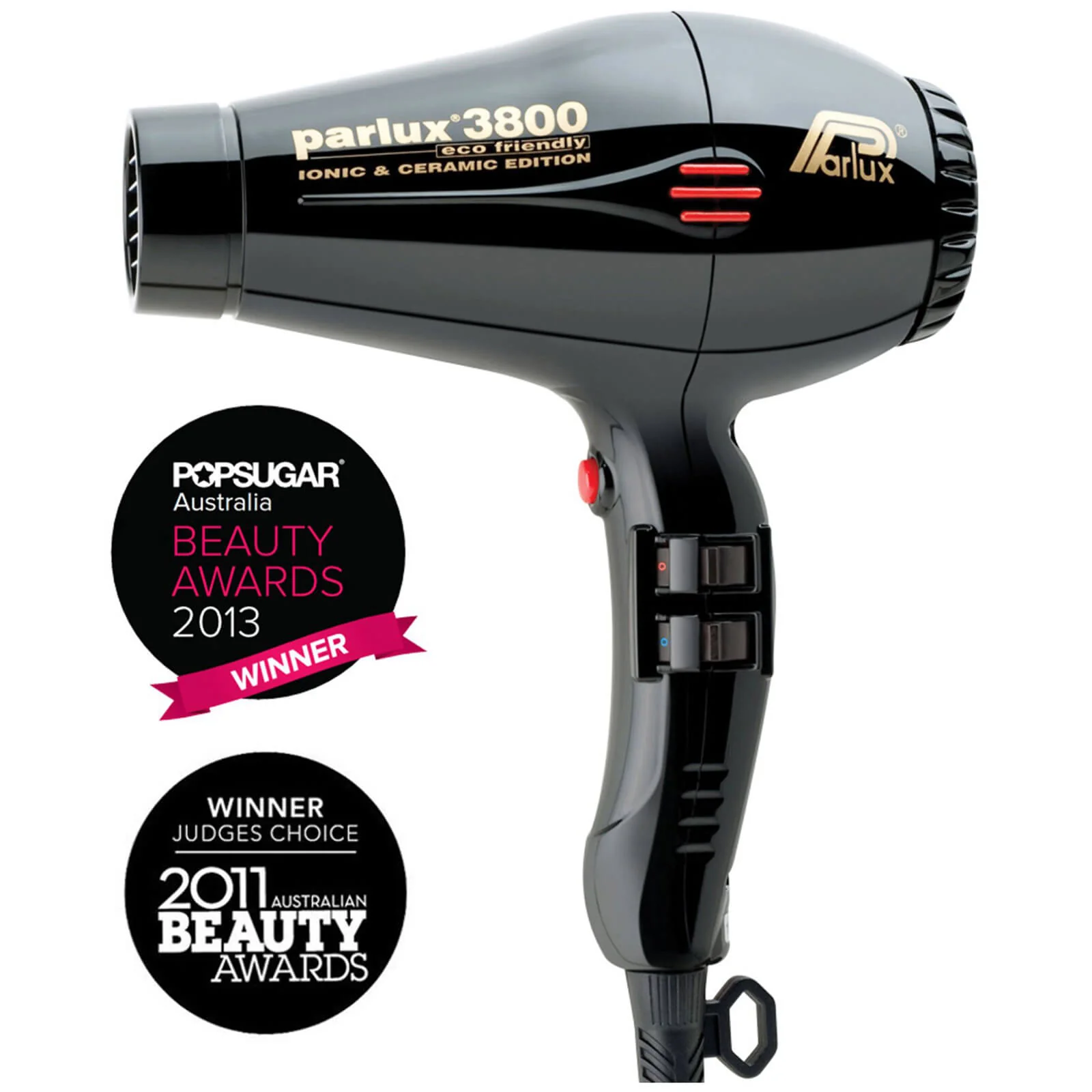 Parlux 3800 Eco Friendly Hair Dryer 2100W - Black - Image 2