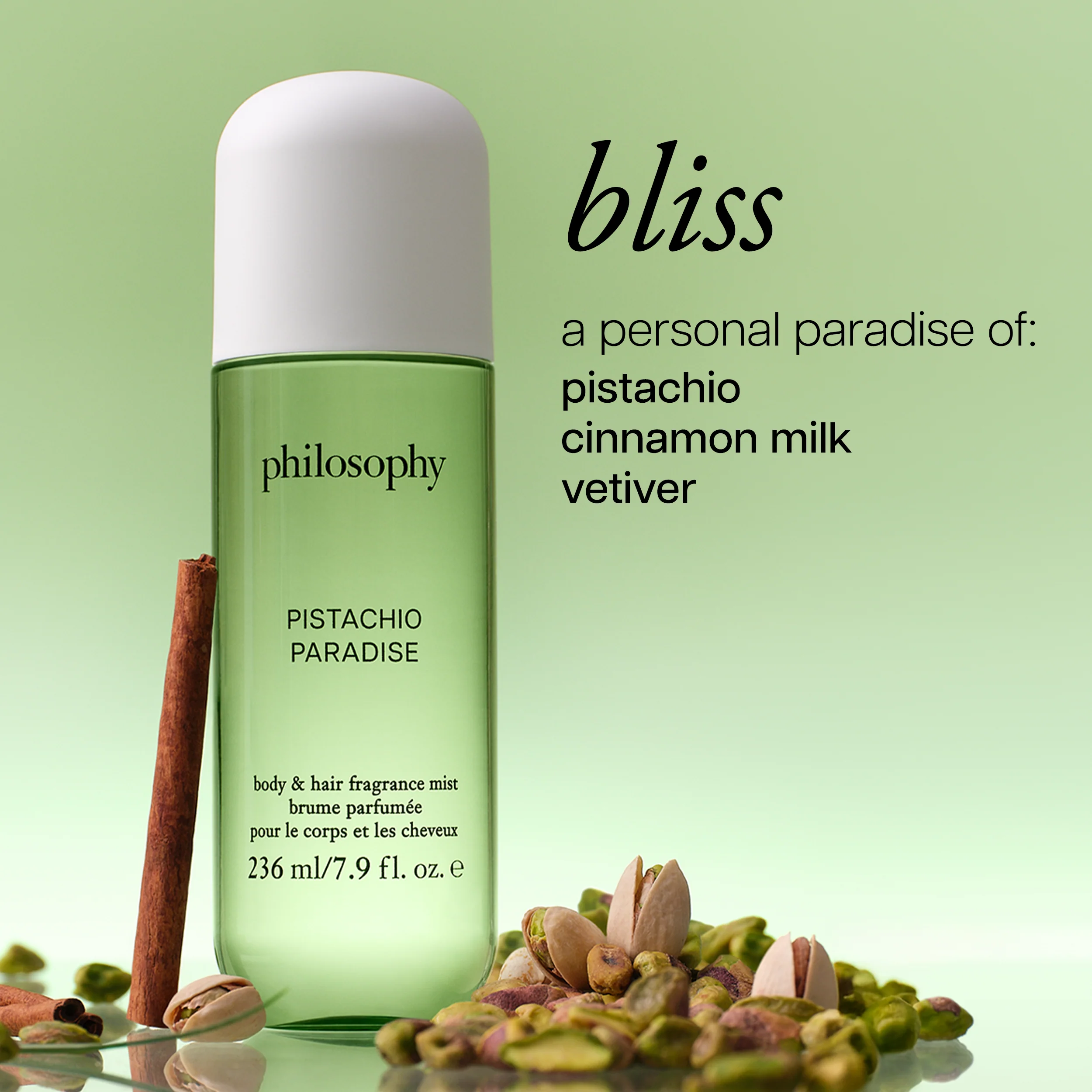 philosophy pistachio paradise body & hair fragrance mist 236ml - Image 6
