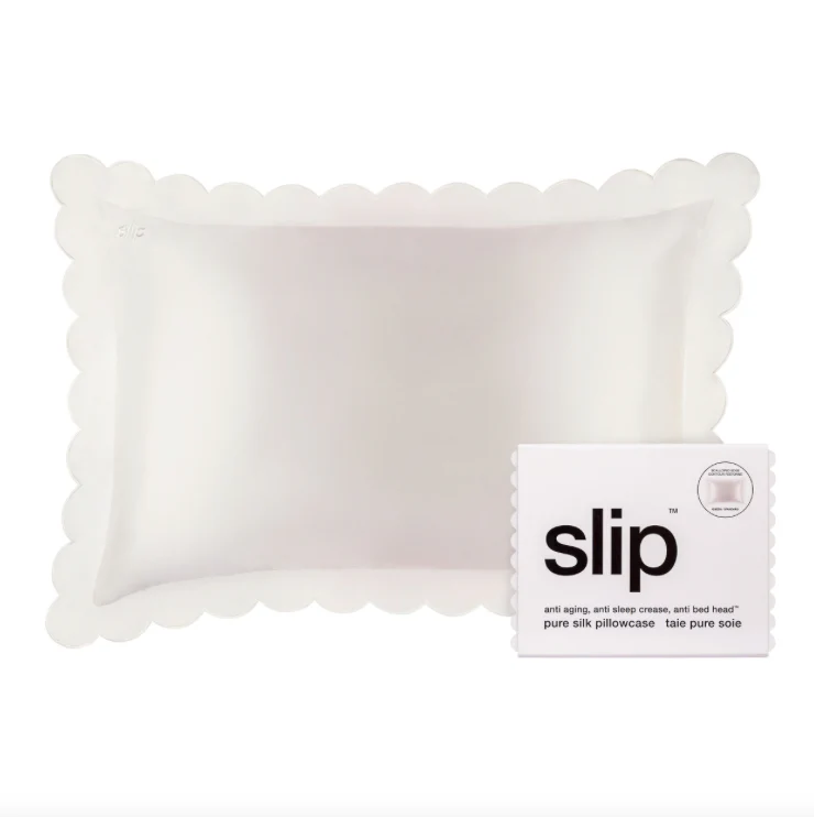 Slip Pure Silk Queen Pillowcase - White Scallop