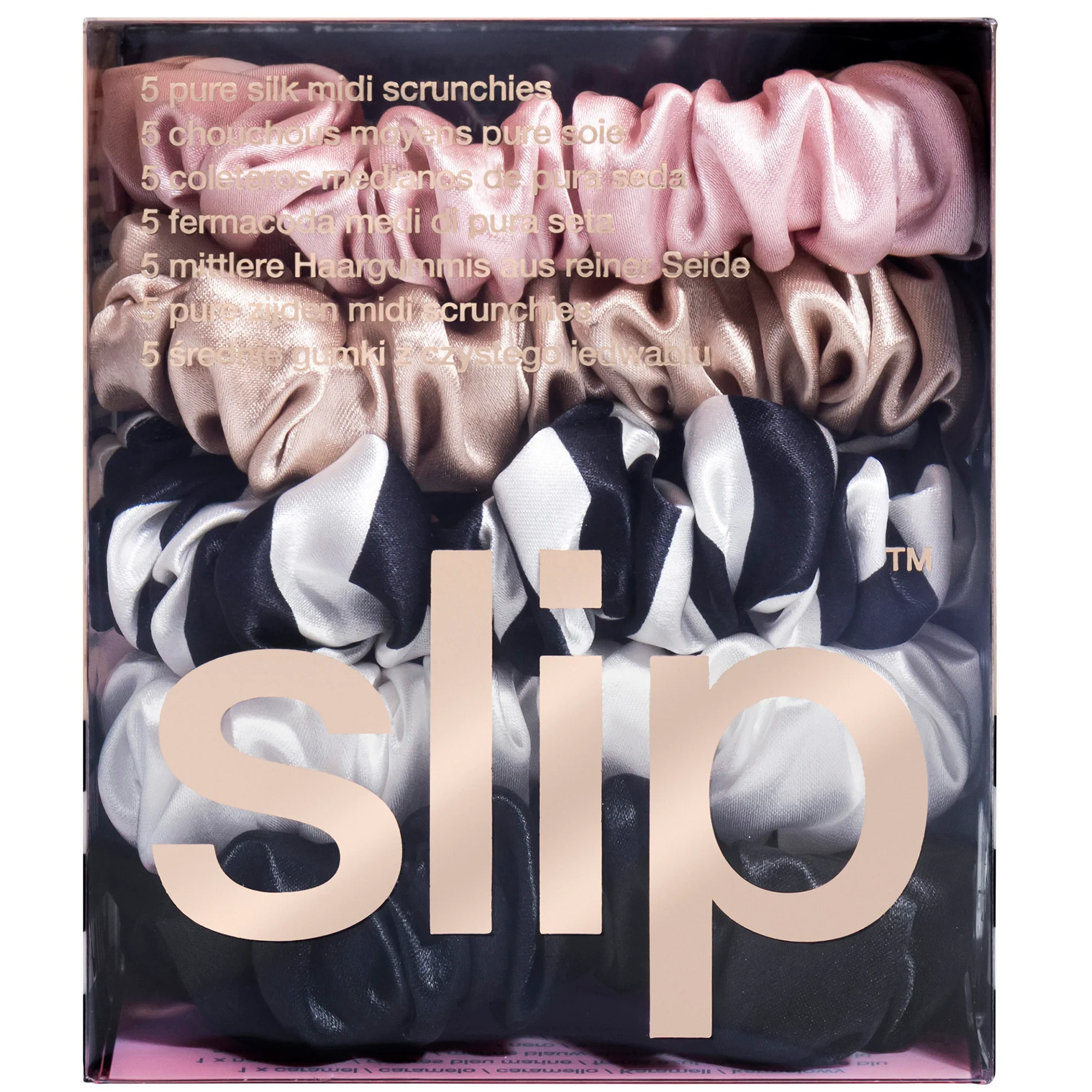 Slip Silk Midi Scrunchies - Multi (Pack of 5) - Image 2