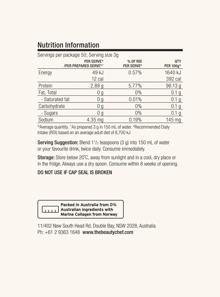 The Beauty Chef Deep Marine Collagen™ Unflavoured 150g - Image 3
