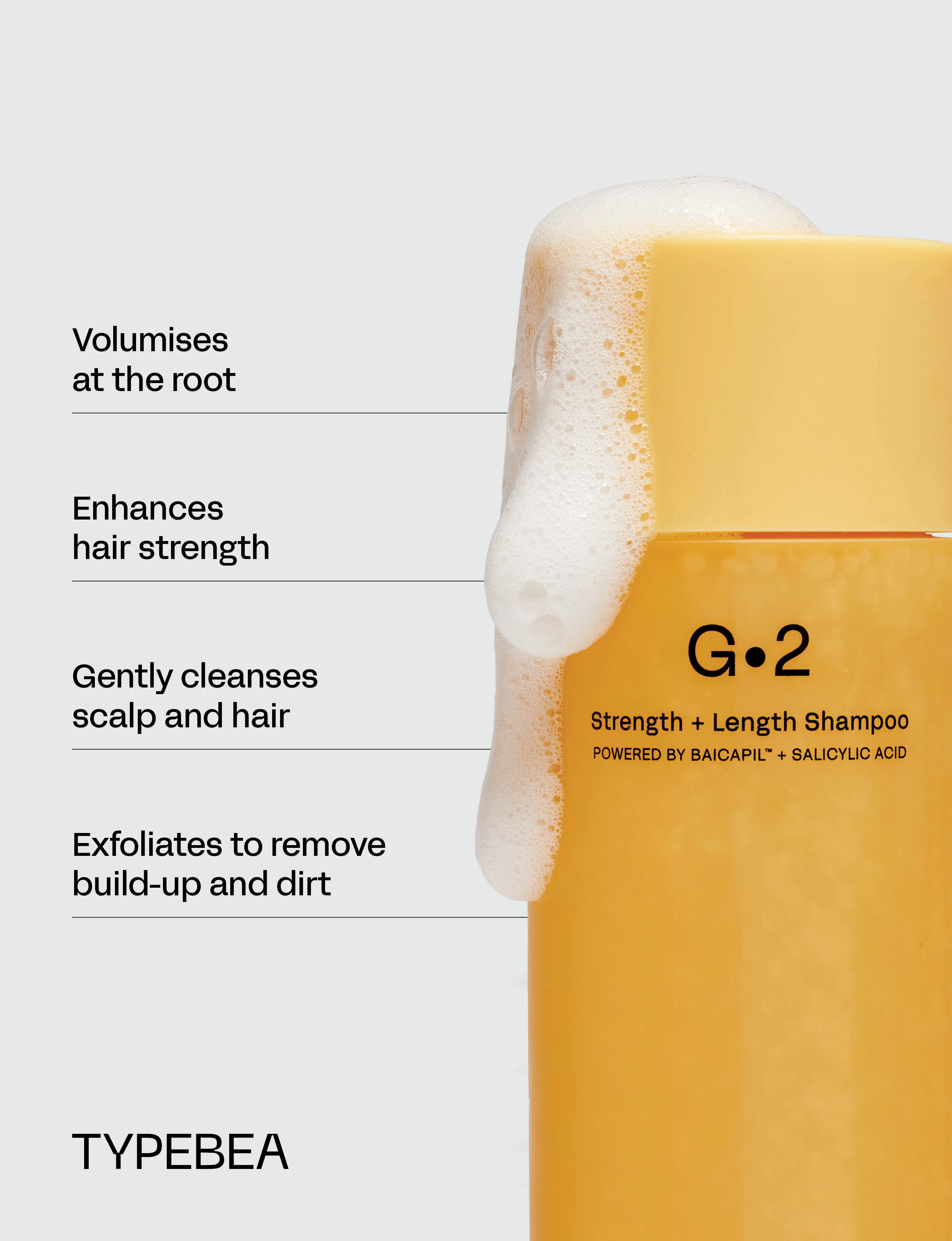 TYPEBEA G2 Strength & Length Shampoo 250ml - Image 2