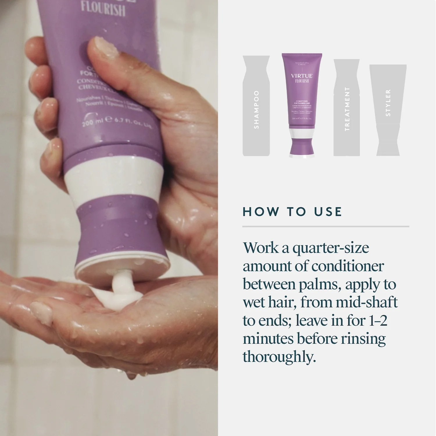 Virtue Flourish Conditioner for Thinning Hair 60ml - Image 10