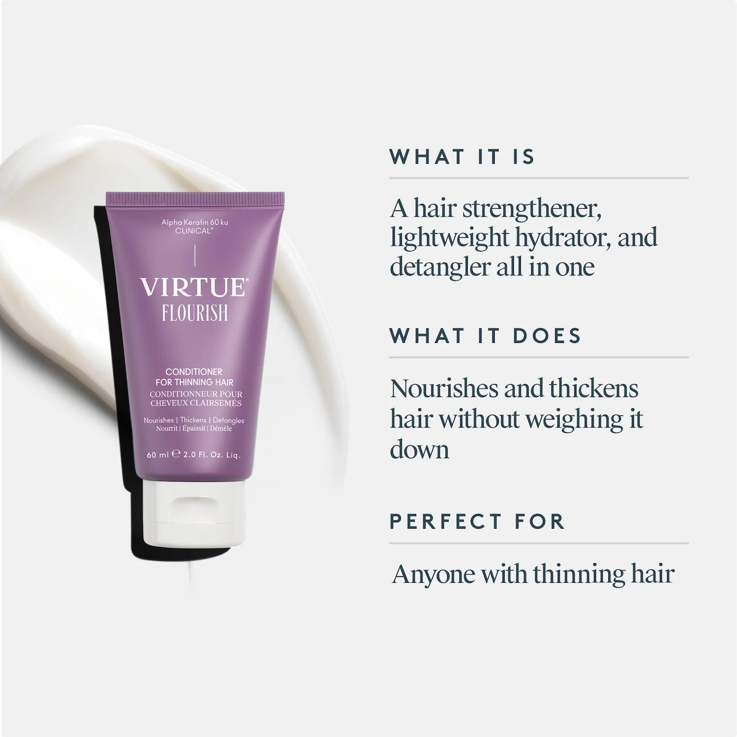 Virtue Flourish Conditioner for Thinning Hair 60ml - Image 14