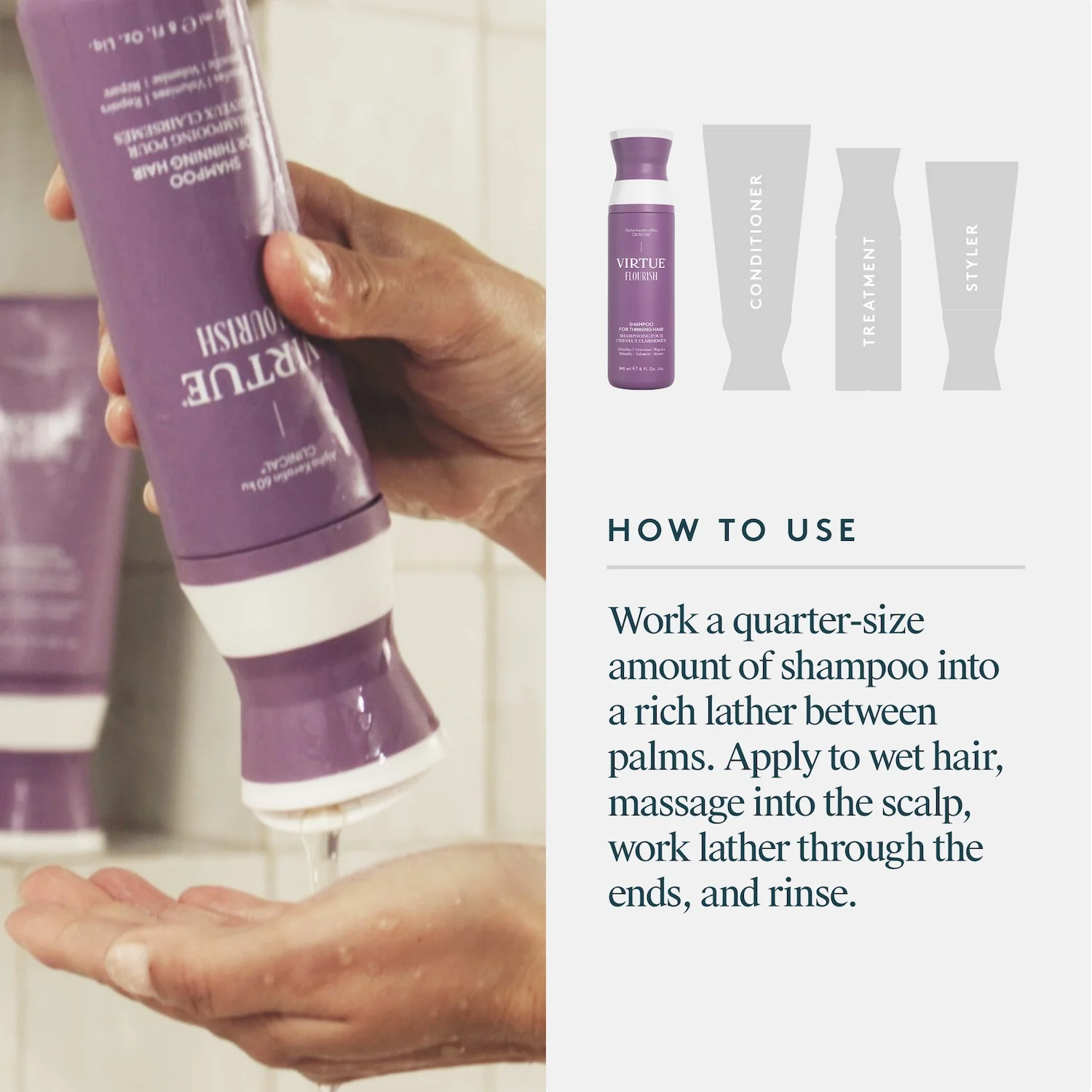 Virtue Flourish Shampoo for Thinning Hair 60ml - Image 10