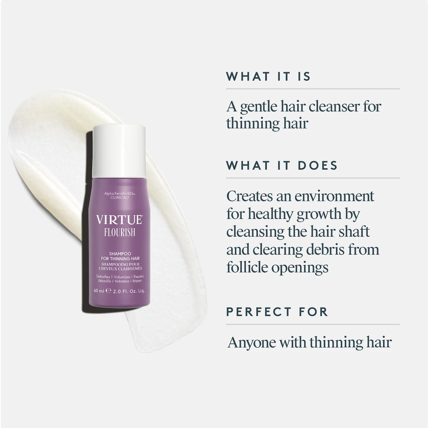 Virtue Flourish Shampoo for Thinning Hair 60ml - Image 14