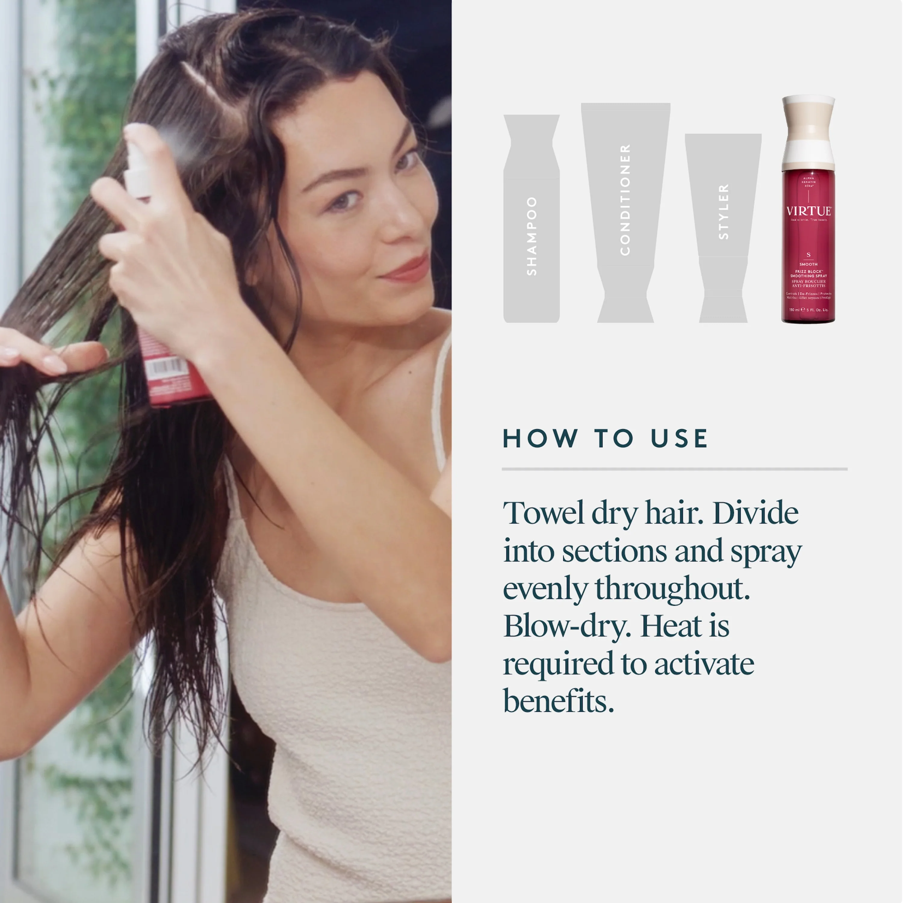 Virtue Smooth Frizz Block™ Smoothing Spray 150ml - Image 11