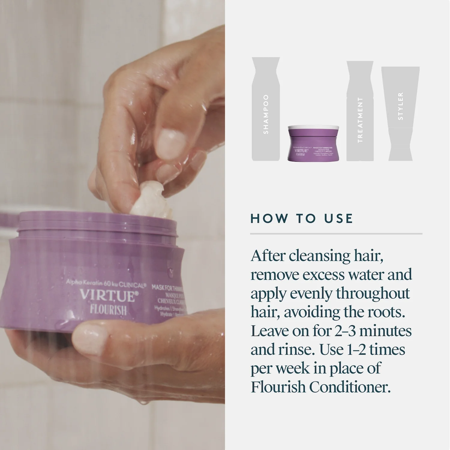 Virtue Flourish Mask for Thinning Hair 150ml - Image 9
